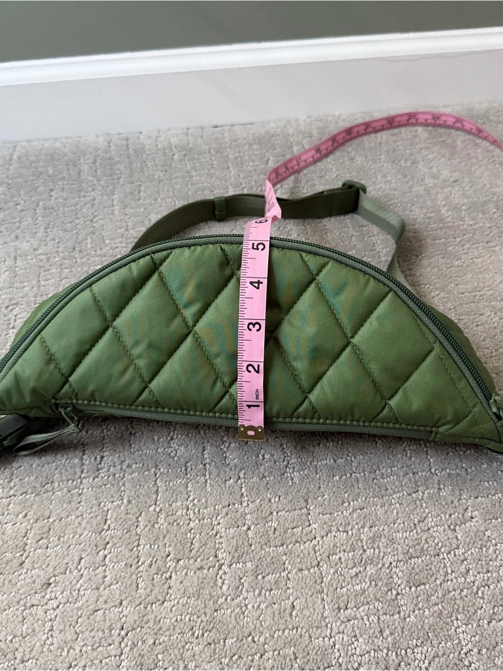 Vera Bradley Medium Crescent Sling Crossbody in Pearlized Cedar Green - Picture 6 of 7